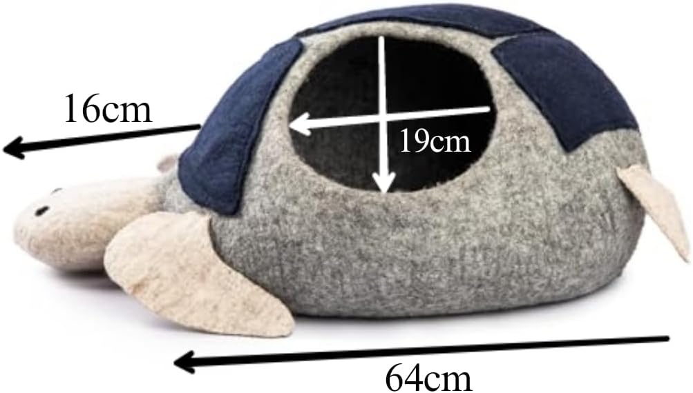 Luxurious Eco-Friendly Merino Wool Cat Cave Bed Sloth - Foldable Hideaway Pod for Indoor Cats - Premium Felt Kitten Beds - Covered Cat House for Ultimate Cozy Comfort by Woolygon