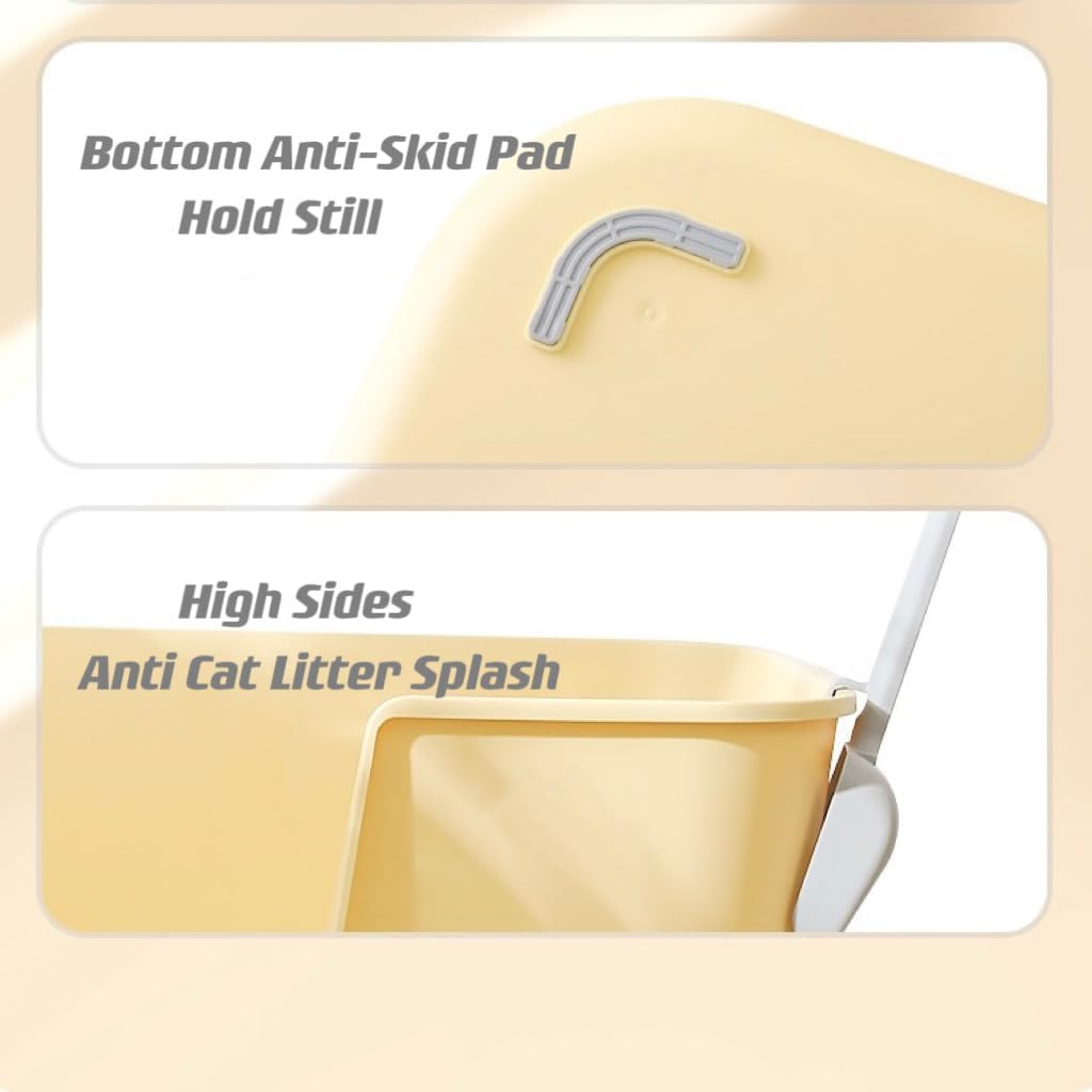 Extra Large Litter Box with High Sides 24.60" Lx16.92 Wx12.99 H,Anti-Splashing Kitty Litter Box,Tool-Free Assembly,Multi cat Litter Box,Jumbo Litter Box (Green)