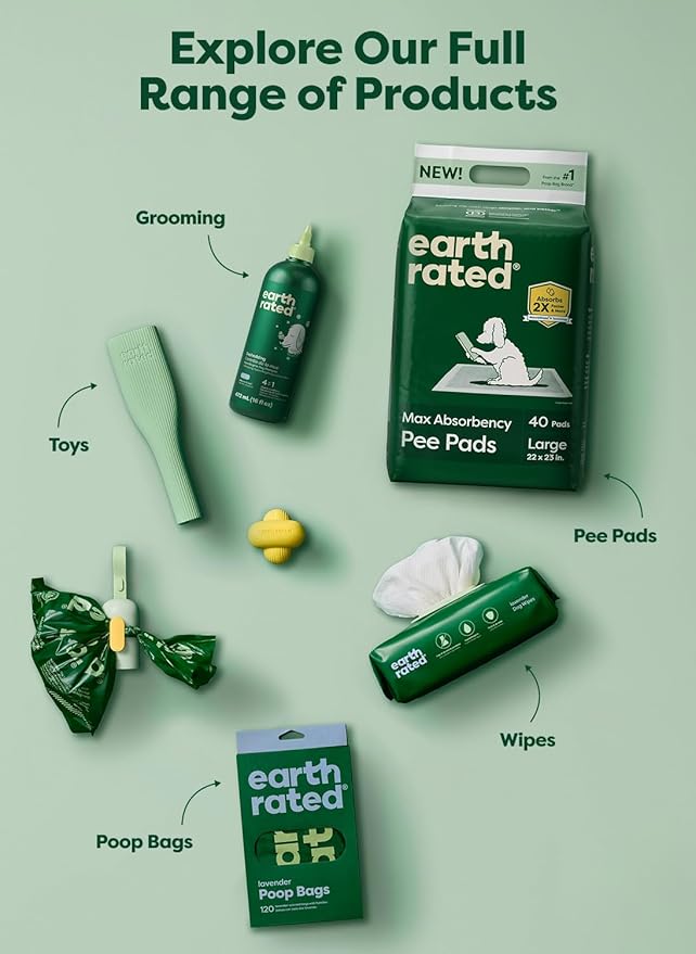 Earth Rated Odor-Blocking Poop Bags for Dogs with 3X Protect, Guaranteed to Block Smells & Leak-Proof Performance, Conceals Smell & Mess, Unscented, 240 Count