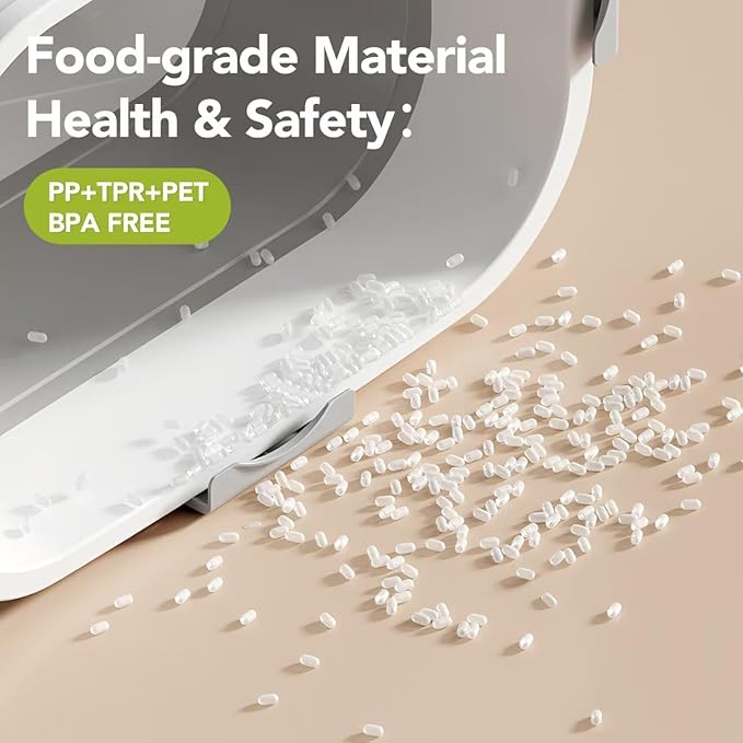 15 Lbs Dog/Cat Food Storage Container,Collapsible Food Storage Containers with Rolling Wheel Airtight Locking Lid,Pet Food Storage Container with Cup and Scoop,Grey