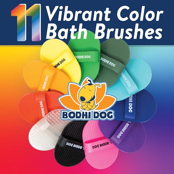 Bodhi Dog Shampoo Brush - Pet Grooming & Bath Supplies for Dogs and Cats - Bath Brush for Long & Short Hair - Premium Scrubber for Shower, Bathing & Massage (Two Pack, Pink)
