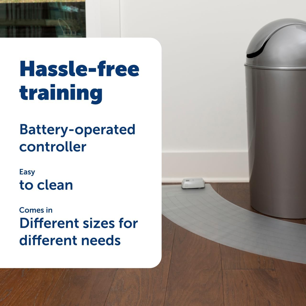 PetSafe ScatMat Indoor Pet Training Mats - Helps Prevent Furniture Climbing - Adjustable Correction Mat - Touch-Activated Design - LCD Pet Mat Controller - Battery Operated - Curved, 50" x 12"