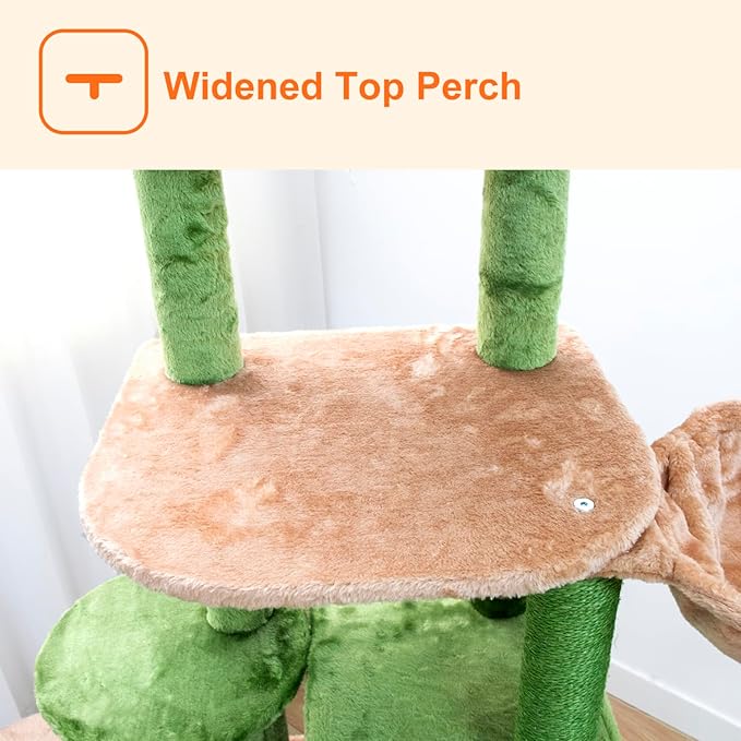 Cat Tree 78in Cat Tree Tower for Indoor Cats Plush Multi-Level Activity Center with Cave Baskets Scratching Posts Green (Green, 78")