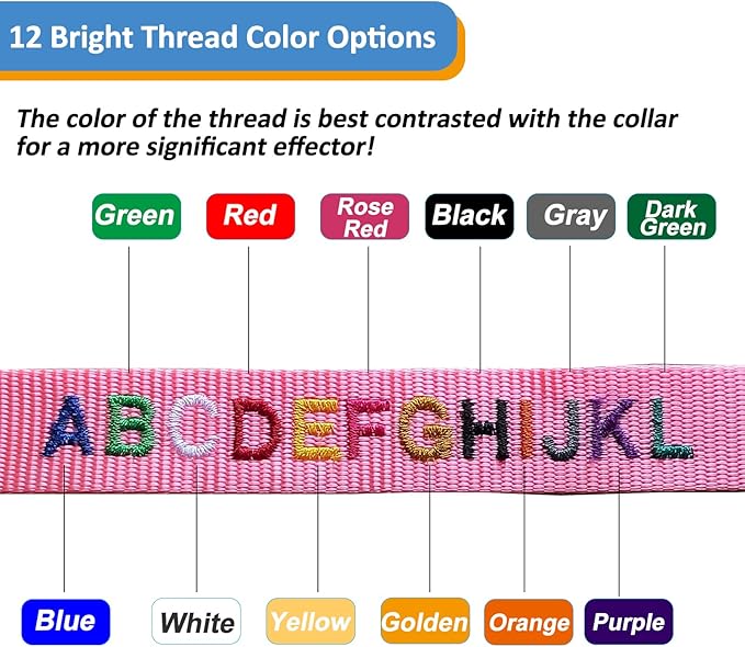 Personalized Cat Collars, Embroidered with Pet Name and Phone Number, Adjustable Nylon Breakaway Safety Release Buckle ID Collar,Custom Text with Bell for Cat or Kitten,Light Pink