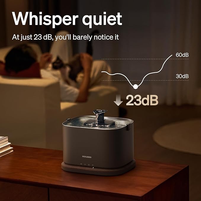 PETLIBRO Upgrade Cat Water Fountain, Cordless Cat Fountain Battery Operated, App Monitoring 3L/101oz Dockstream 2 Pet Water Fountain with Stainless Steel Tray, 5GHz WiFi Dog Water Bowl Dispenser