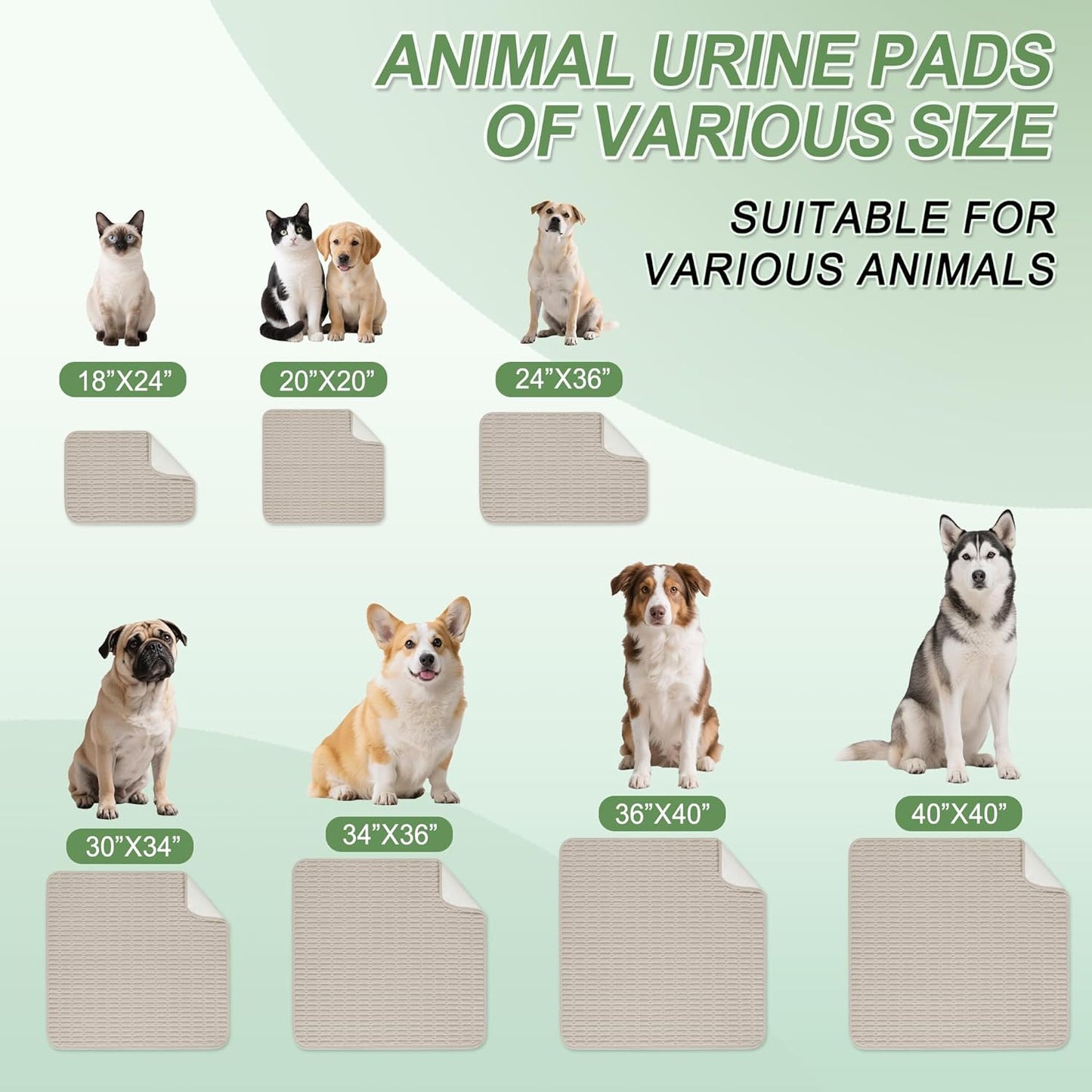 Washable Pee Pads for Dogs, 2 Pack Reusable Puppy Pads Dog Pads, Non-Slip Dog Pee Pads, Leakproof Pet Pee Pads Wee Wee Pads for Dogs. (Brown, 36"x40"(Pack of 2))