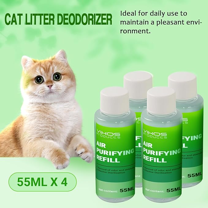 Cat Litter Deodorizer Compatible with PET-KIT PuraX PuraMax Self-Cleaning Cat Litter Box Quickly Odor Control 100% Natural Deodorizer Replaced Odor Removers Air Purifying Refills - Lemon Flavor