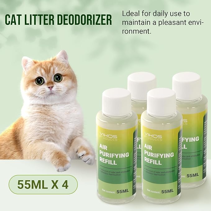 Cat Litter Deodorizer Compatible with PET-KIT PuraX PuraMax Self-Cleaning Cat Litter Box Quickly Odor Control 100% Natural Deodorizer Replaced Odor Removers Air Purifying Refills - Fresh Lotus