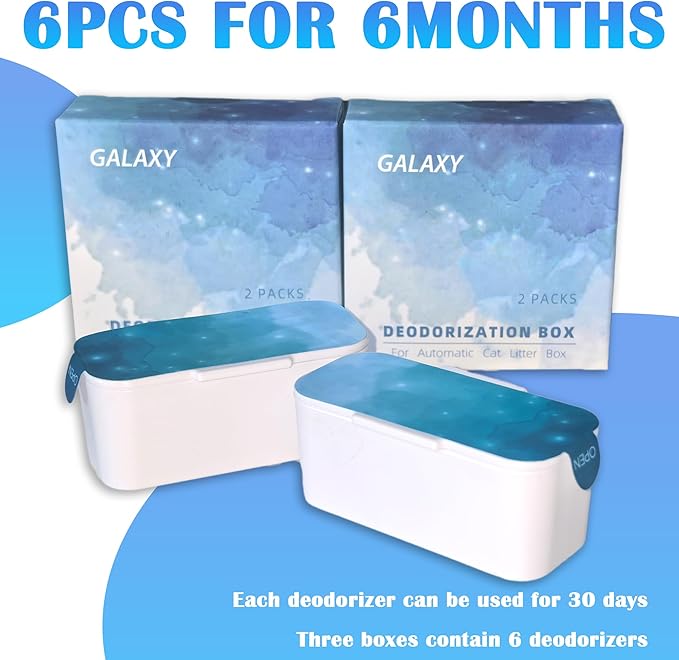 NewKe 6 Pack Deodorizer for PetSafe ScoopFree SmartSpin Self-Cleaning Cat Litter Box, Odor Control Compatible with HHOLOVE Self-Cleaning Cat Litter Box, Air Freshener, Pet Gift