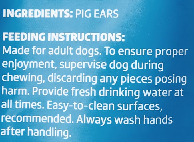 Amazon Brand – Wonder Bound Whole Pig Ears Dog Treats, Pork, 6 ounce, 6 Count (Pack of 1)