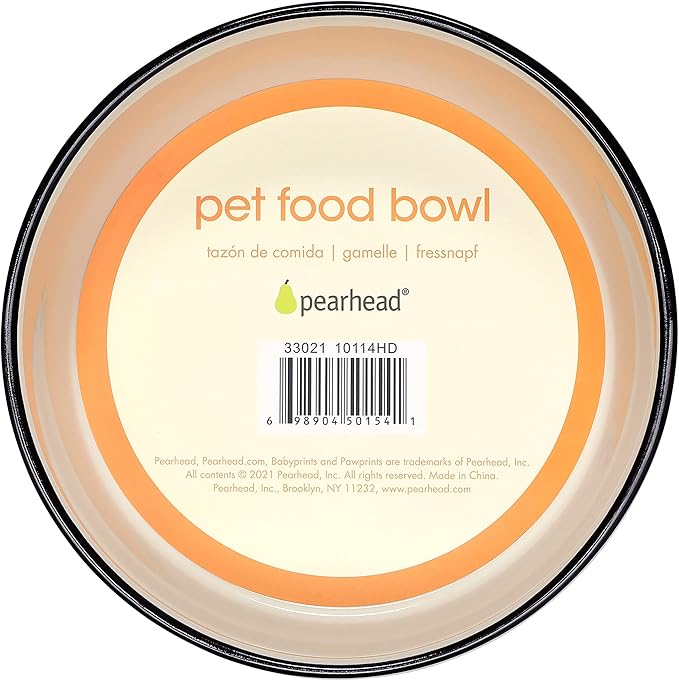 Pearhead Ceramic Dog Bowl Large 9 Cup – Puppy Faces Pattern, Durable Heavyweight Pet Food & Water Bowl, Neutral Modern Design, for Pet Parents, XL