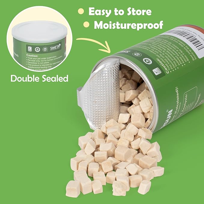 MON2SUN Freeze Dried Chicken Cat and Dog Treats, Single Ingredient Natural and Healthy Dog Snacks, High Protein Training Treats & Food Topper, 10.6oz