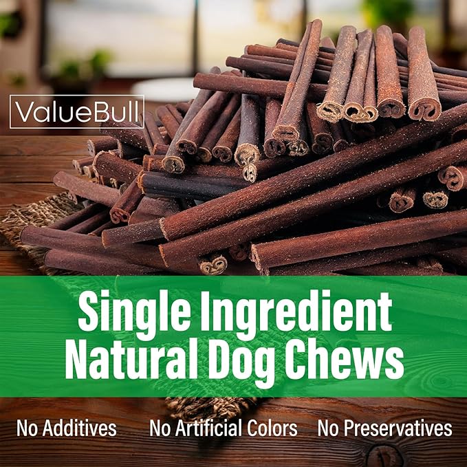 ValueBull Collagen Sticks for Dogs, 12 Inch Medium Chews, Natural Long-Lasting Dog Treats, 50 Count Bulk Pack - Supports Joints, Skin & Coat with Chondroitin & Glucosamine