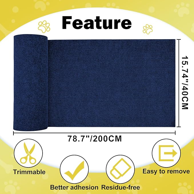 78.7"x15.8" Large Couch Protector from Cat Claws,Anti Scratch Furniture Protector for Cats Corner Wall Scratcher,Replacement for Cat Tree Post Shelves