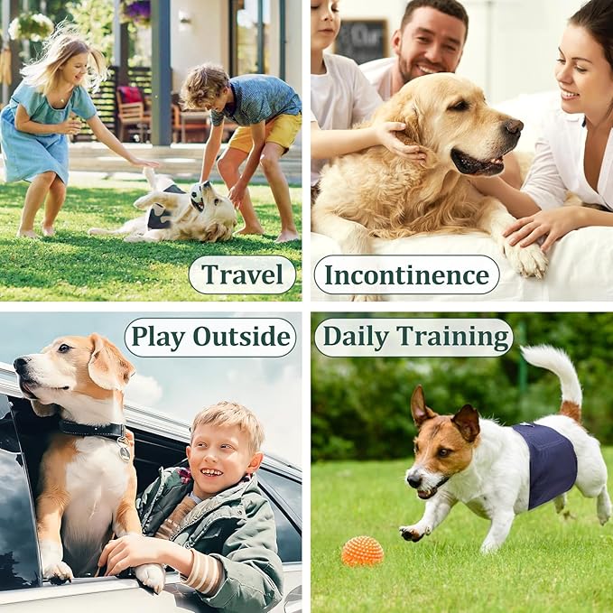 Reusable Dog Diapers Male, Premium Washable Belly Bands for Male Dogs, Pack of 5, High Absorbing Extra Small Male Dog Wraps for Doggie & Puppy in Incontinence or Excitable Urination and Training(XS)