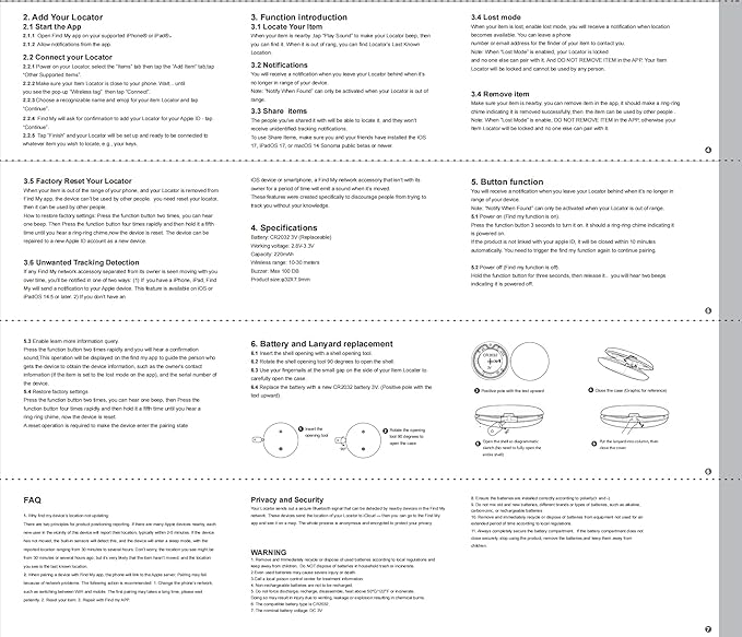 Cat Tracker Collar - Waterproof Airtag Cat Collar with Finder Tag (iOS ONLY), Compatible with Apple Find My, Breakaway Tractive Design with Reflective Pattern & Bell, Khaki(Not for Android Devices)