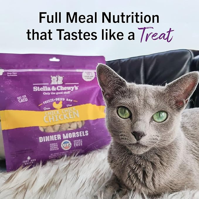 Stella & Chewy's Freeze-Dried Raw Cat Dinner Morsels - Premium Chicken Recipe with 98% Cage-Free Meat & Organs - Natural Grain-Free Cat & Kitten Food - Made in USA - 3.5 oz