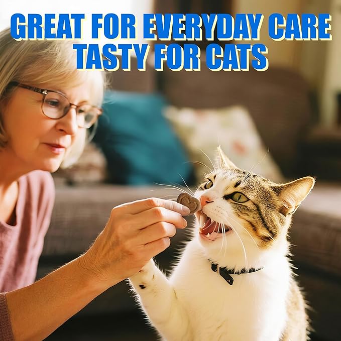 Just Try 300 Bites Hairball Control Cat Treats - Hairball Treatment & Relief for Cats - with Cat Grass, Pumpkin, & Omega-3 Fish Oil, Crunchy Chicken Flavor Crunchy Bites