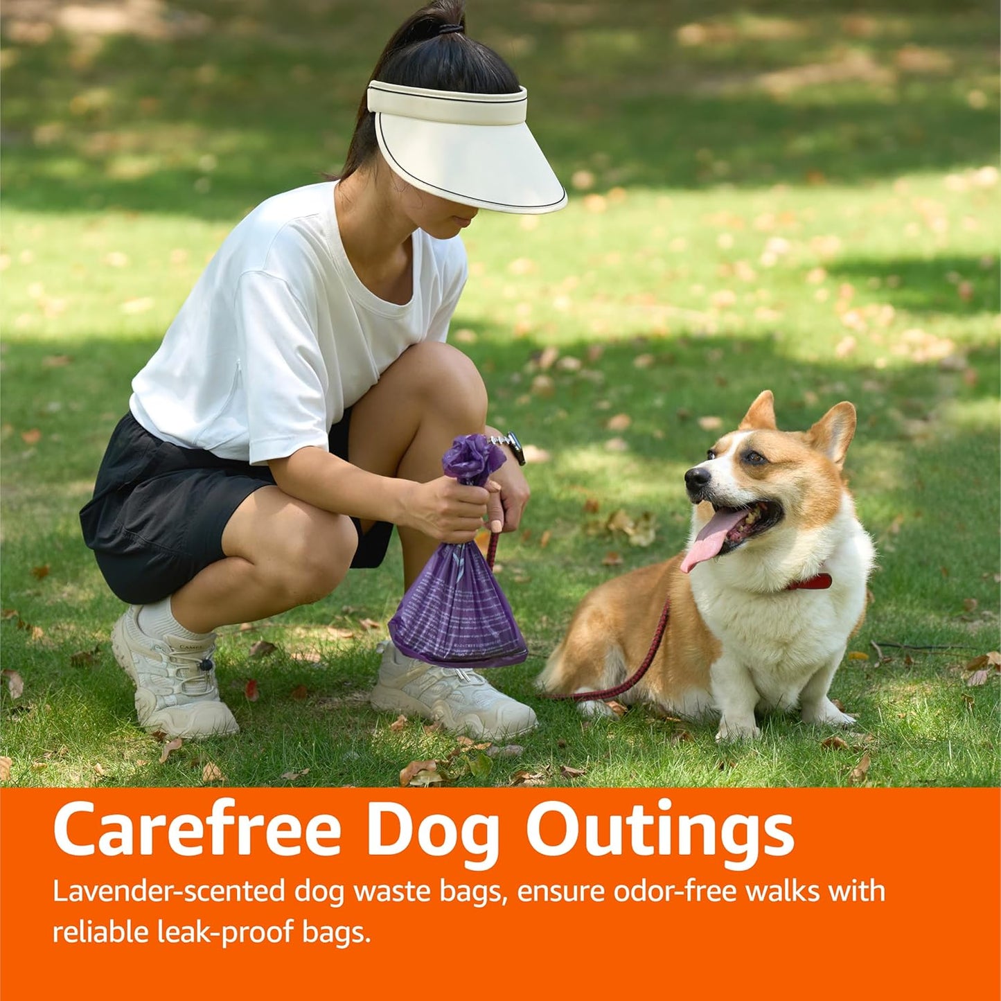 Amazon Basics Premium Dog Poop Bags, 600 Count, Enhanced Leakproof, Premium Lavender Scented