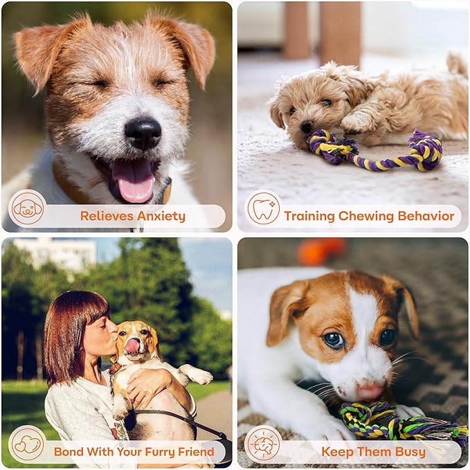Puppy Teething Toys for Small Dogs, 5 Pack Cotton Puppy Dog Rope Toy for Small Dogs, Durable Dog Chew Toys for Aggressive Chewers Small Breed, Interactive Tug of War Puppy Toys to Keep Them Busy