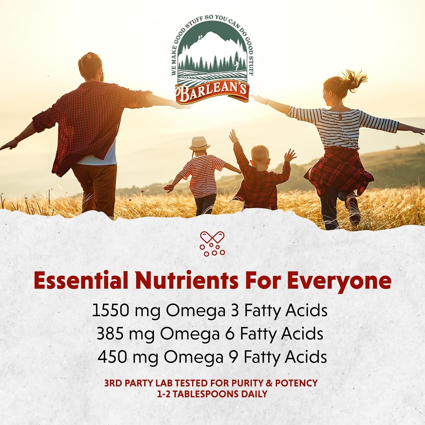 Barlean's Omega 3 6 9 Lignan Flaxseed Oil Supplements, Cold-Pressed Flax Seed Supplement Softgels with 1550 mg ALA Fatty Acids, 100 Count