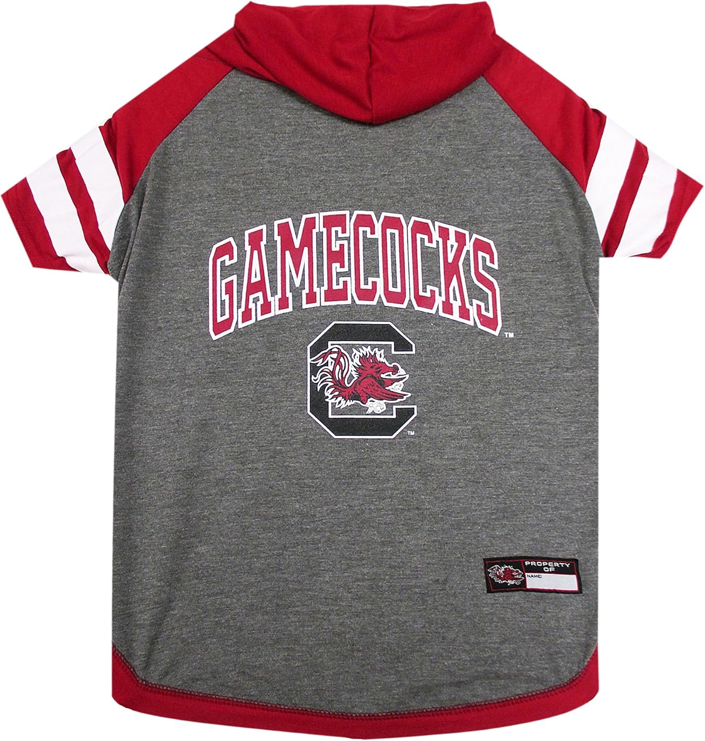 NCAA South Carolina Gamecocks Hoodie for Dogs & Cats, Large Collegiate Licensed Dog Hoody Tee Shirt. Sports Hoody T-Shirt for Pets. College Sporty Dog Hoodie Shirt.