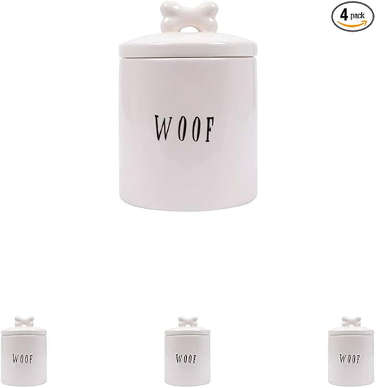 Creative Co-Op Woof Jar with Bone Handle on Lid (Pack of 4)