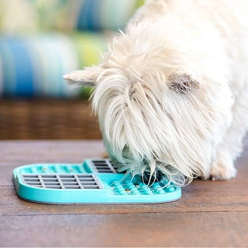 Lickimat Slomo, Dog Slow Feeding Lick Mat, Boredom Anxiety Reducer, Turquoise