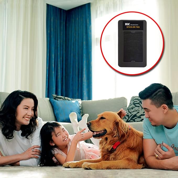 KLC Pet Odor Eliminator Home |Charcoal Stick-On Tag |2-pack | Deodorizer For Cat Box, Dog Crate, Pet Box|Cat Litter Odor Remover|Litter Box Deodorizer| Home Cat Odor & Dog Odor Absorber