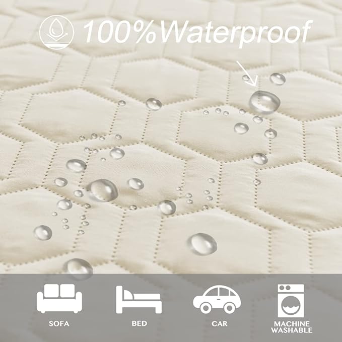 Waterproof and Anti-Slip Dog Bed Cover and Pet Blanket Sofa Pet Bed Mat ，car Incontinence Mattress Protectors Furniture Couch Cover for Most Cats Dogs, Pets（30x70-Ivory）