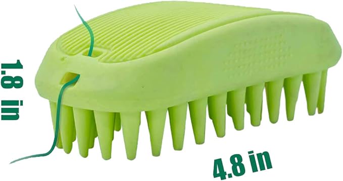 Pet Silicone Shampoo Brush for Long & Short Hair Medium Large Pets Dogs Cats, Anti-skid Rubber Dog Cat Pet Mouse Grooming Shower Bath Brush Massage Comb (Blue (New))