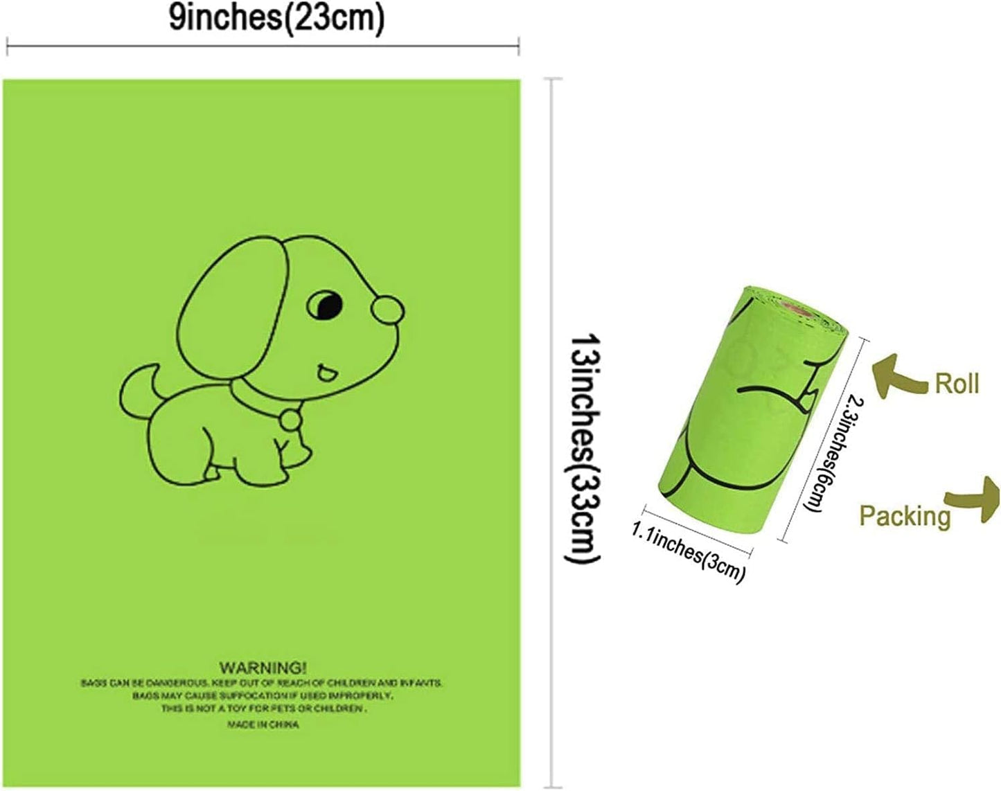 Petmolico Dog Poop Bag Holder Leash Attachment, Dog Waste Bag Dispenser Zippered Pouch, Fits Any Puppy Leash, Includes Free Roll of Poop Bags, Poop Bag Dispenser - 2 Pack, Black