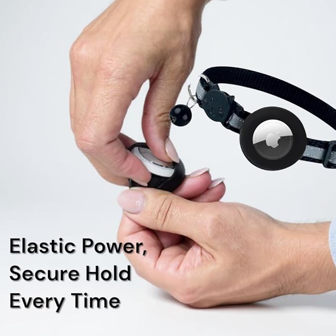 Pink AirTag Cat Collar – Breakaway Reflective Nylon Kitten Collar with Apple AirTag Holder & Bell, Adjustable 1cm Cat Collar for Girls & Boys (Fits 8.66–13.78 in)