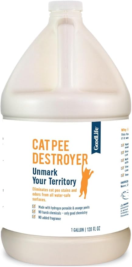 Cat Pee Destroyer - Cat Urination Stain & Urine Odor Eliminator for Home - Cat Deodorizer for Litter Box, Carpet, Mattress, Couches, Furniture, & Floors (1 Gallon)