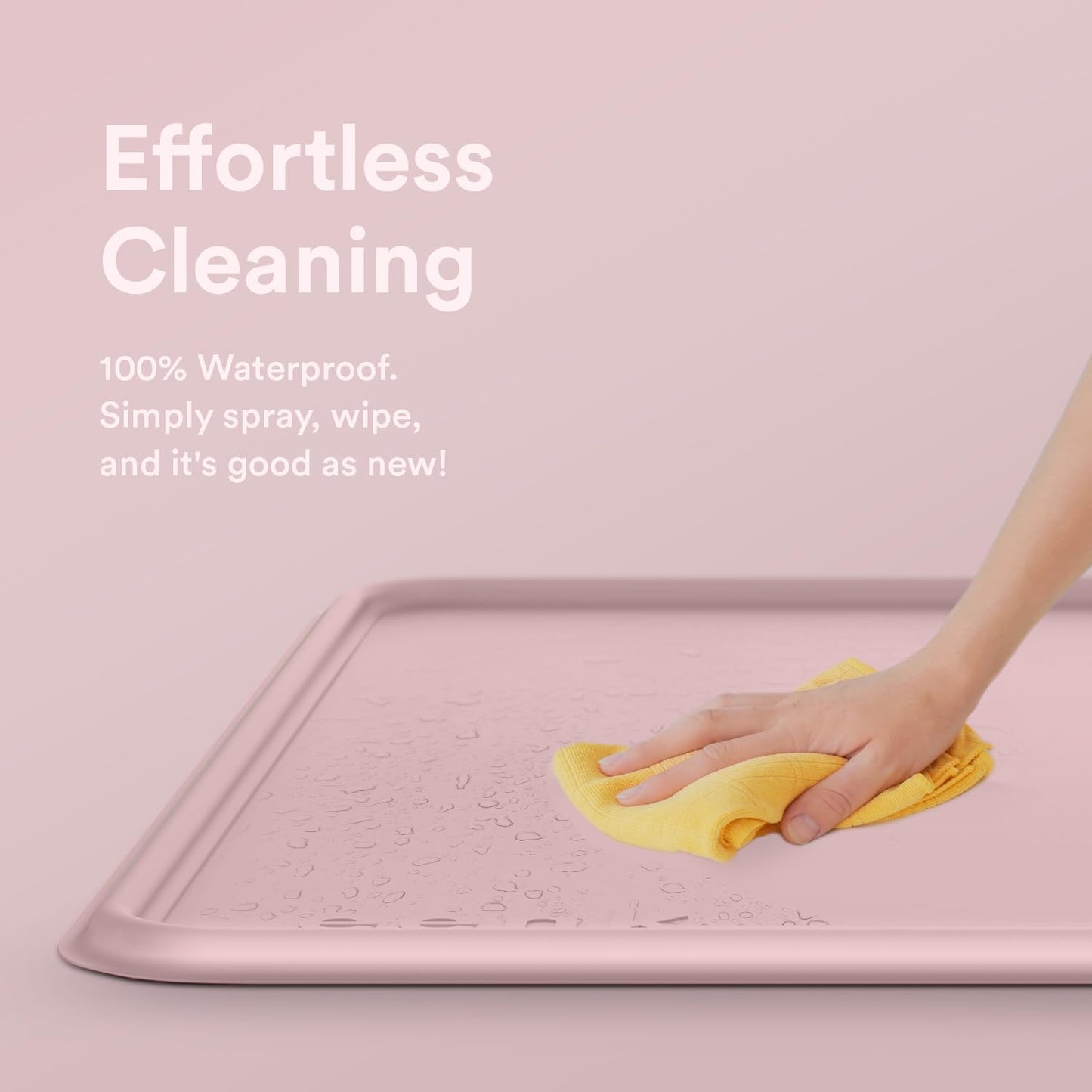 Pee Pad Tray Holder for Dogs - Fits Up to 22 x 22 in. Square Potty Training Pads No Spill Raised Lip High Edge Silicone Mat, Extra Thick and Non-Slip for Indoor Floor Protection (Small, Pink) | eenk