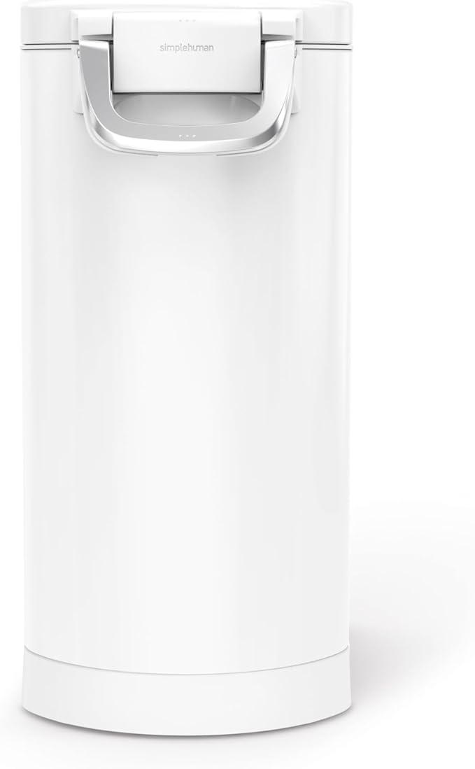 simplehuman 30 Liter, 32 lb / 14.5 kg Large Pet Food Storage Container for Dog Food, Cat Food, and Bird Feed, White