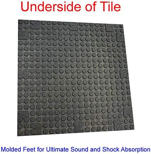American Floor Mats Extreme Rubber Gym Tiles - 1 Inch Thick, Sound Absorbing, 35% Gold/Grey/White, 2' x 2' Single Tile (Covers 4 Sq Ft)