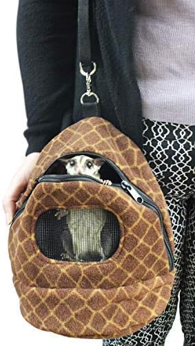 Kucci Carry Pouch - Fleece Travel Bonding Carrier Bag - for Sugar Gliders, Squirrels, Marmosets, Hamsters, Rodents, Rats, Reptiles & Other Small Pets (X-Large)