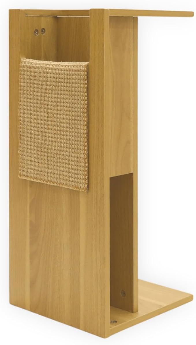 4 Cats & Dogs Jewl Nesting Table – Multi-Function Cat Scratcher with Replaceable Sisal Post, Storage & Compact Coffee Table – Durable Engineered Wood, Modern Design for Home & Pet Comfort – Oak