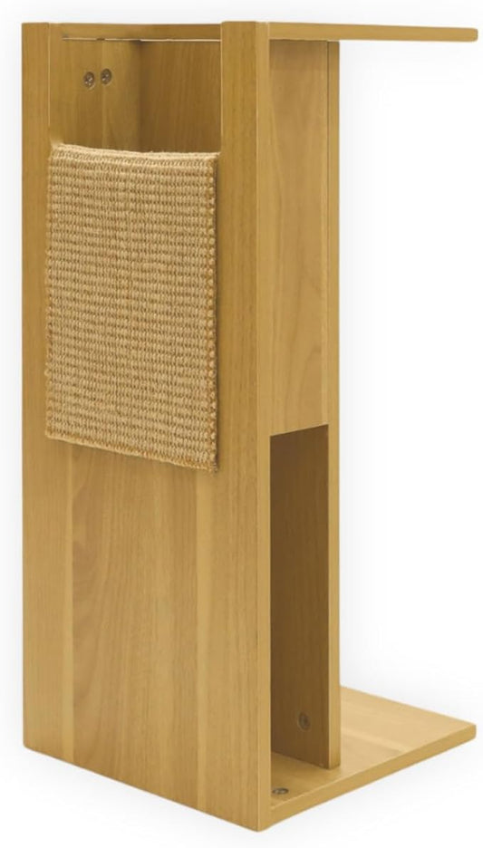 4 Cats & Dogs Jewl Nesting Table – Multi-Function Cat Scratcher with Replaceable Sisal Post, Storage & Compact Coffee Table – Durable Engineered Wood, Modern Design for Home & Pet Comfort – Oak