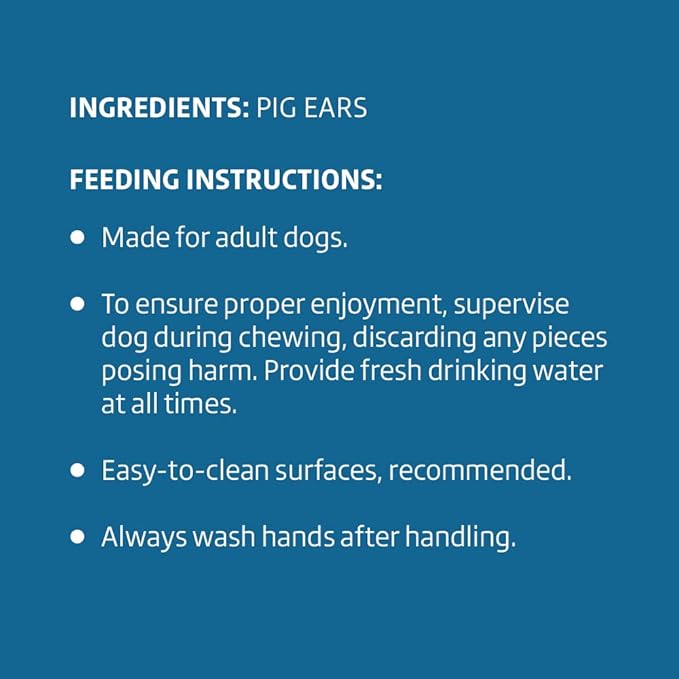 Amazon Brand – Wonder Bound Whole Pig Ears Dog Treats, Pork, 6 ounce, 6 Count (Pack of 1)