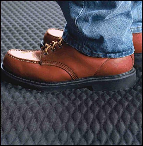 American Floor Mats Hog Heaven Premium 7/8" Black & Black Border 3' x 6' Nitrile Backed Anti-Fatigue Comfort Mat