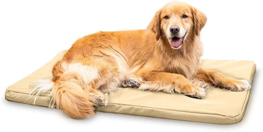 K9 Ballistics Tough Ripstop Orthopedic Crate Bed - Durable Kennel Pad with Washable Cover for Large Dogs, 41 x 27 fits 42” Wire Crate, Tan