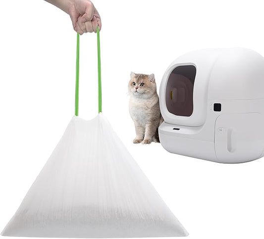 67 Count Cat Litter Bags Compatible with Pet Pura MAX Self-Cleaning Litter Box&MeoWant-SCO1, Drawstring Kitty Liners, Disposable Replacement Poop Trash Bag, Durable Leak-proof - 21" x 15.7 "