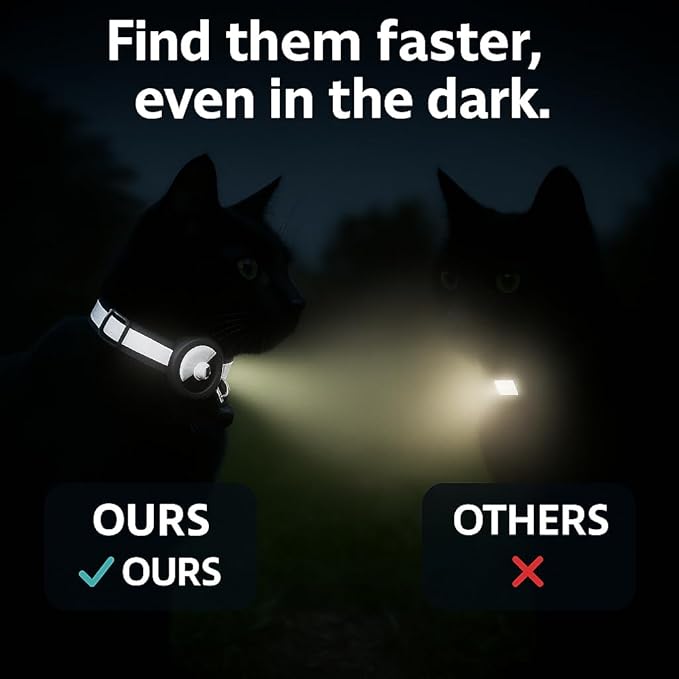 Adorable AirTag Cat Collar with Elastic, Durable Apple AirTag Holder – Lightweight, Comfortable & Adjustable Design with Breakaway Safety and Bell – Cute Choice for Girl & Boy Cats