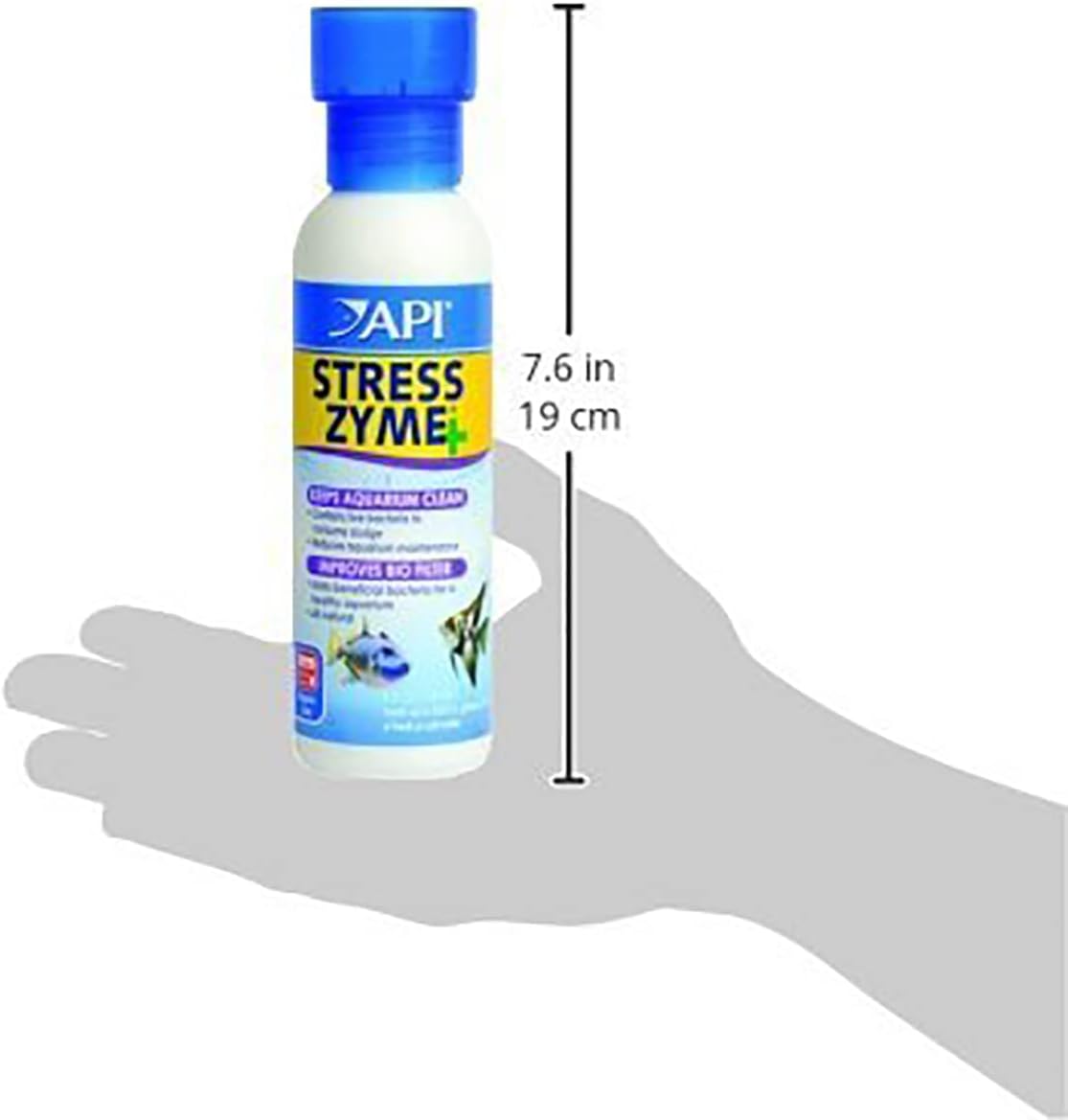 API STRESS ZYME Bacterial cleaner, Freshwater and Saltwater Aquarium Water Cleaning Solution, 8 oz