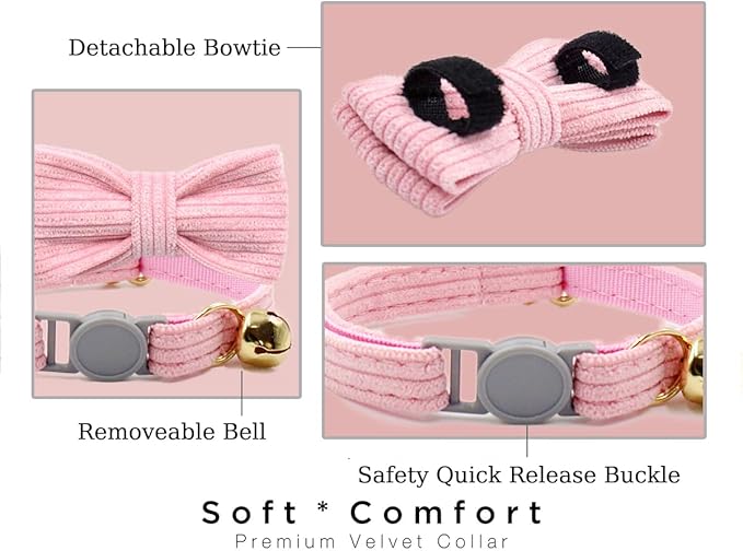 Personalized Cat Collar Breakaway with Safety Release Buckle - Engraved Name Phone Number for Boy and Girl Kittens