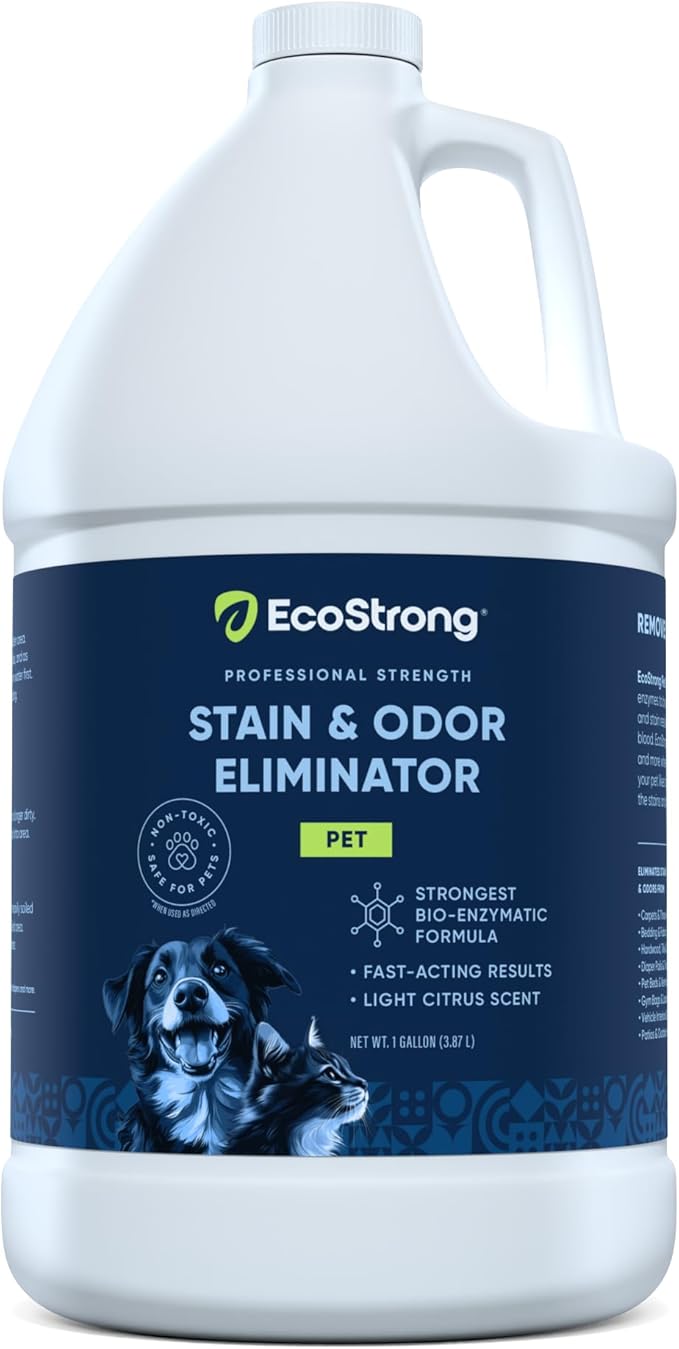 Eco Strong Pet Stain and Odor Remover - Cat Urine Enzyme Cleaner Destroyer, Urine Destroyer for Dogs, Pet Urine Enzyme Cleaner - 128 Oz