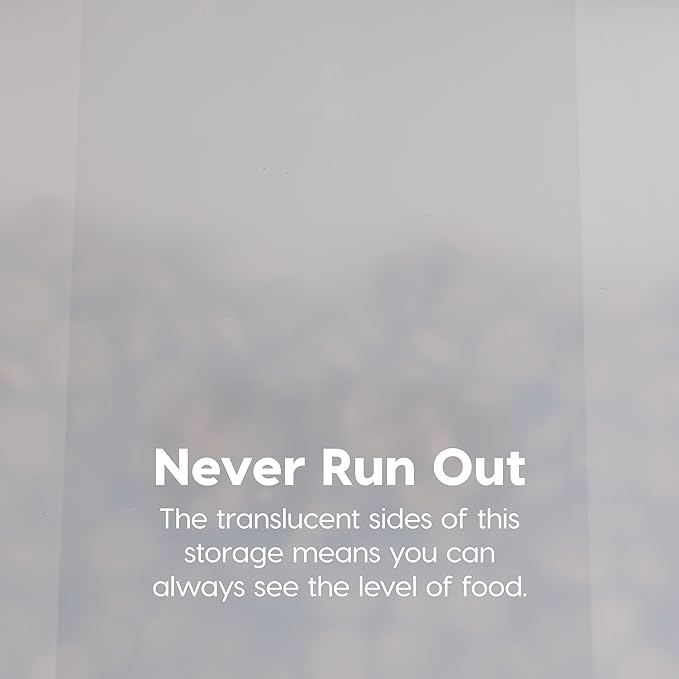 IRIS USA 58 Lbs / 67 Qt WeatherPro Airtight Pet Food Storage Container with Attachable Casters, For Dog Cat Bird and Other Pet Food Storage Bin, Keep Fresh, Translucent Body, Pearl/Almond