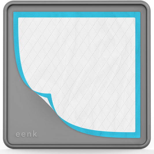 Pee Pad Tray Holder for Dogs - Fits Up to 25 x 25 in. Square Potty Training Pads No Spill Raised Lip High Edge Silicone Mat, Extra Thick and Non-Slip for Indoor Floor Protection (Large, Grey) | eenk